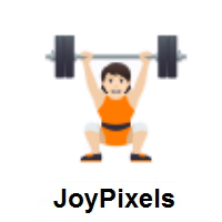 Person Lifting Weights: Light Skin Tone on JoyPixels