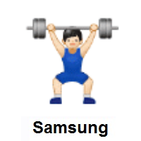 Person Lifting Weights: Light Skin Tone on Samsung