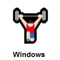 Person Lifting Weights: Light Skin Tone on Microsoft Windows