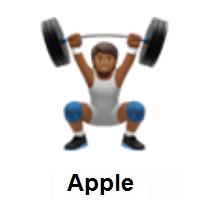 Person Lifting Weights: Medium-Dark Skin Tone on Apple iOS