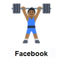 Person Lifting Weights: Medium-Dark Skin Tone on Facebook