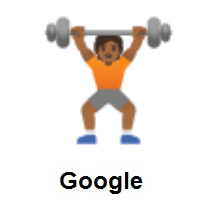 Person Lifting Weights: Medium-Dark Skin Tone on Google Android