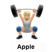 Person Lifting Weights: Medium-Light Skin Tone on Apple iOS