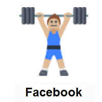 Person Lifting Weights: Medium-Light Skin Tone on Facebook
