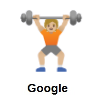 Person Lifting Weights: Medium-Light Skin Tone on Google Android