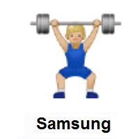 Person Lifting Weights: Medium-Light Skin Tone on Samsung