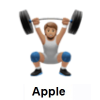 Person Lifting Weights: Medium Skin Tone on Apple iOS