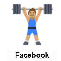 Person Lifting Weights: Medium Skin Tone on Facebook