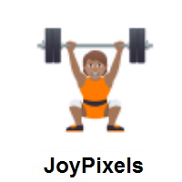 Person Lifting Weights: Medium Skin Tone on JoyPixels