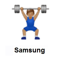 Person Lifting Weights: Medium Skin Tone on Samsung
