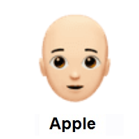 Person: Light Skin Tone, Bald on Apple iOS