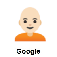 Person: Light Skin Tone, Bald on Google Android