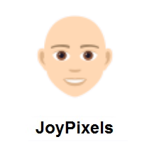 Person: Light Skin Tone, Bald on JoyPixels