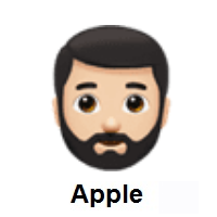 Person: Light Skin Tone, Beard on Apple iOS