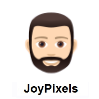 Person: Light Skin Tone, Beard on JoyPixels