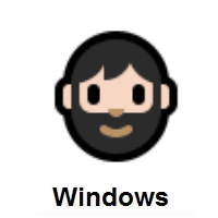 Person: Light Skin Tone, Beard on Microsoft Windows