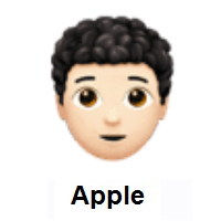 Person: Light Skin Tone, Curly Hair on Apple iOS