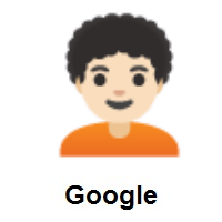 Person: Light Skin Tone, Curly Hair on Google Android