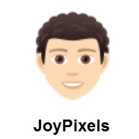 Person: Light Skin Tone, Curly Hair on JoyPixels