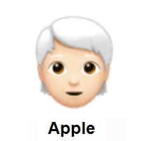 Person: Light Skin Tone, White Hair on Apple iOS