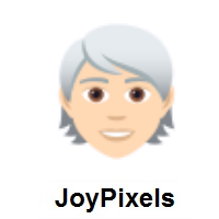Person: Light Skin Tone, White Hair on JoyPixels