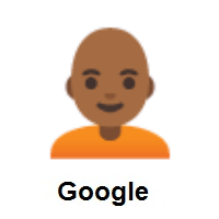 Person: Medium-Dark Skin Tone, Bald on Google Android