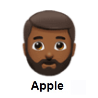 Person: Medium-Dark Skin Tone, Beard on Apple iOS