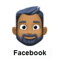 Person: Medium-Dark Skin Tone, Beard on Facebook