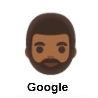Person: Medium-Dark Skin Tone, Beard on Google Android