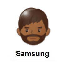 Person: Medium-Dark Skin Tone, Beard on Samsung