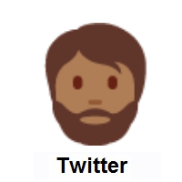 Person: Medium-Dark Skin Tone, Beard on Twitter Twemoji