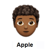 Person: Medium-Dark Skin Tone, Curly Hair on Apple iOS