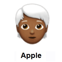 Person: Medium-Dark Skin Tone, White Hair on Apple iOS