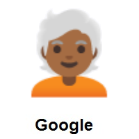 Person: Medium-Dark Skin Tone, White Hair on Google Android