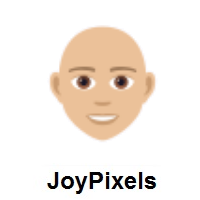 Person: Medium-Light Skin Tone, Bald on JoyPixels