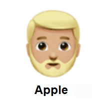 Person: Medium-Light Skin Tone, Beard on Apple iOS