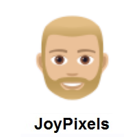 Person: Medium-Light Skin Tone, Beard on JoyPixels