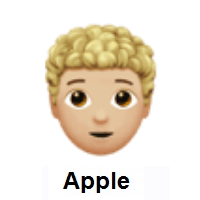 Person: Medium-Light Skin Tone, Curly Hair on Apple iOS