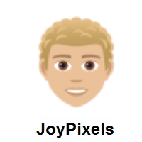Person: Medium-Light Skin Tone, Curly Hair on JoyPixels