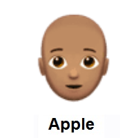 Person: Medium Skin Tone, Bald on Apple iOS