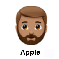 Person: Medium Skin Tone, Beard on Apple iOS