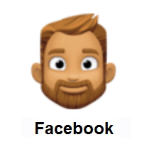 Person: Medium Skin Tone, Beard on Facebook