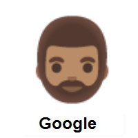 Person: Medium Skin Tone, Beard on Google Android