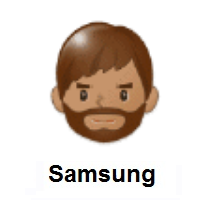 Person: Medium Skin Tone, Beard on Samsung