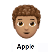 Person: Medium Skin Tone, Curly Hair on Apple iOS