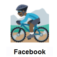 Person Mountain Biking: Dark Skin Tone on Facebook