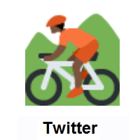 Person Mountain Biking: Dark Skin Tone on Twitter Twemoji