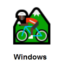 Person Mountain Biking: Dark Skin Tone on Microsoft Windows