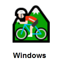 Person Mountain Biking: Light Skin Tone on Microsoft Windows