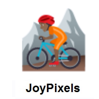 Person Mountain Biking: Medium-Dark Skin Tone on JoyPixels